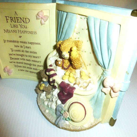 BEST FRIENDS GIFT LOT Musical Book Teddy Bear ANGEL Tree Ornament PLAQUE - Picture 11 of 16